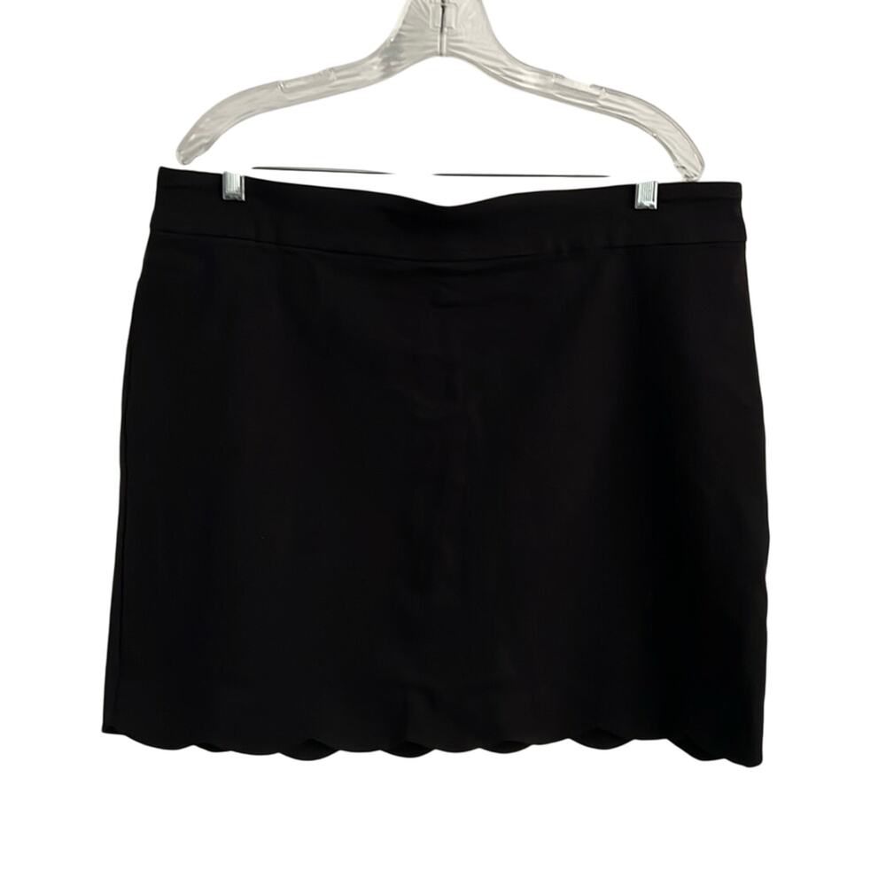 Coral Bay Black Scalloped Hem Skort Size XL Woven Stretch Sport Casual Comfy
